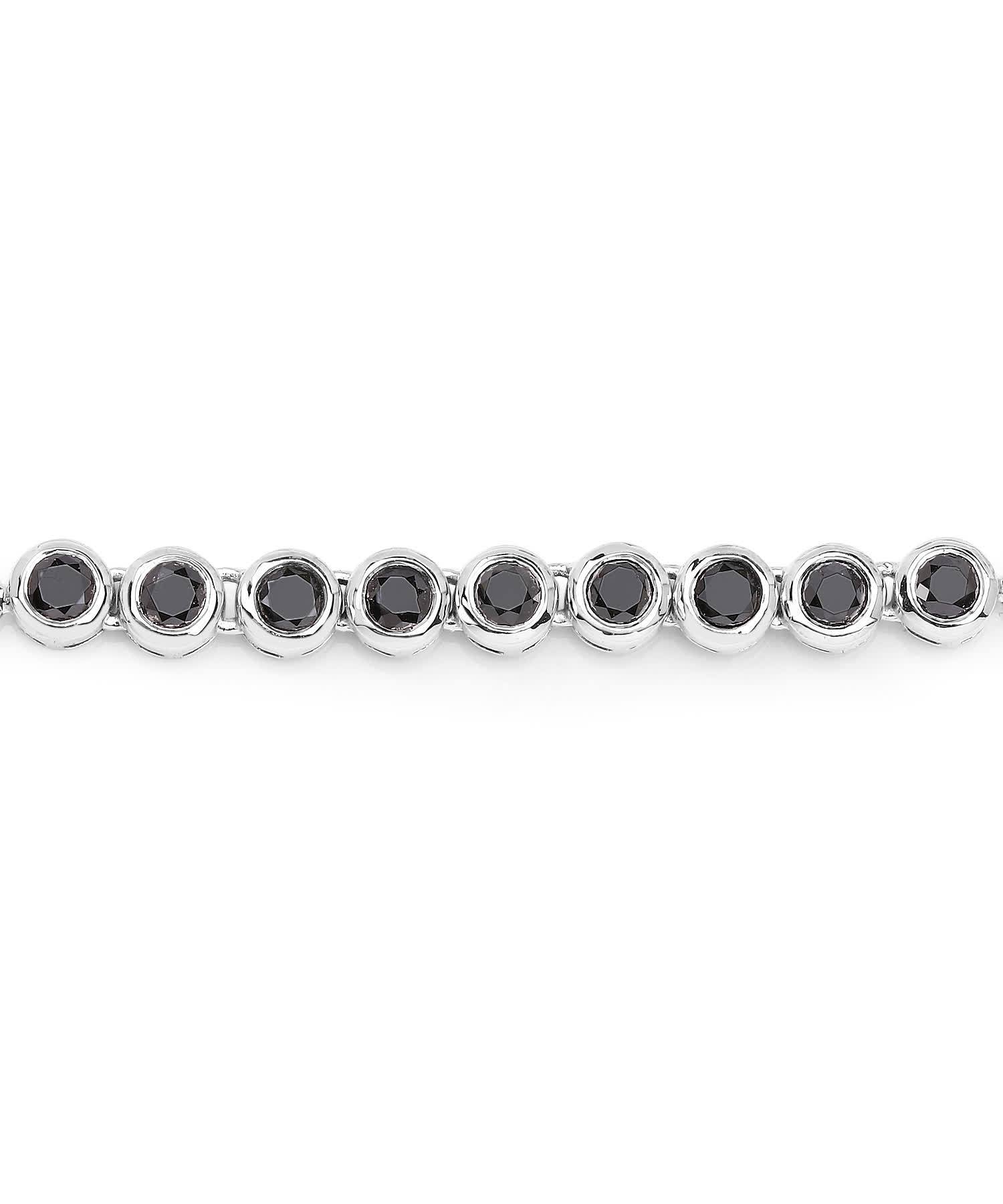 1.58ctw Natural Diamond Rhodium Plated 925 Sterling Silver Bolo Bracelet View 3