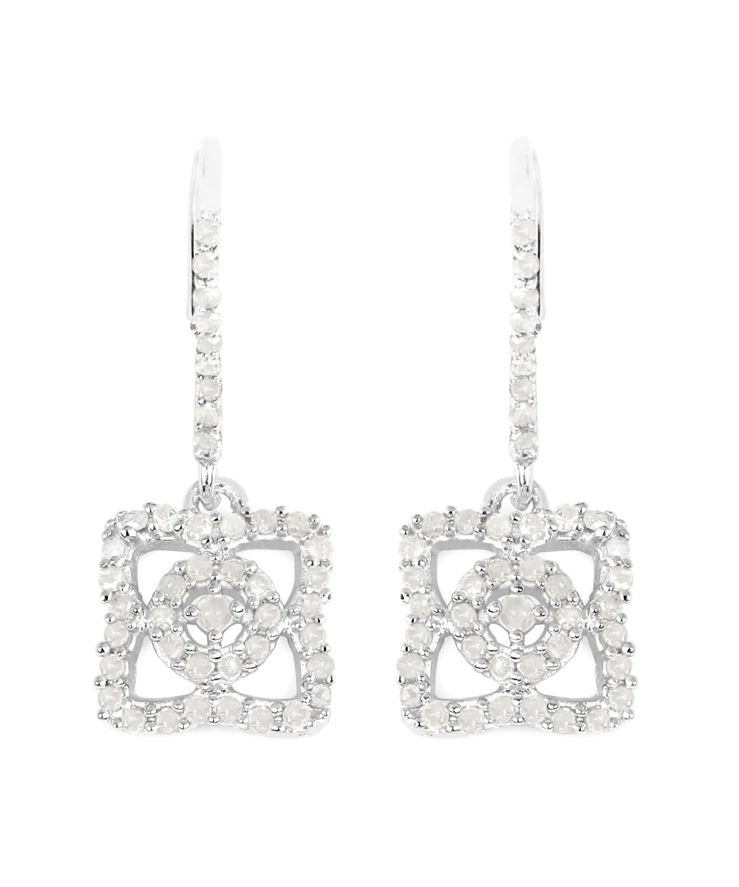 0.56ctw Icy Diamond Rhodium Plated 925 Sterling Silver Dangle Earrings View 1