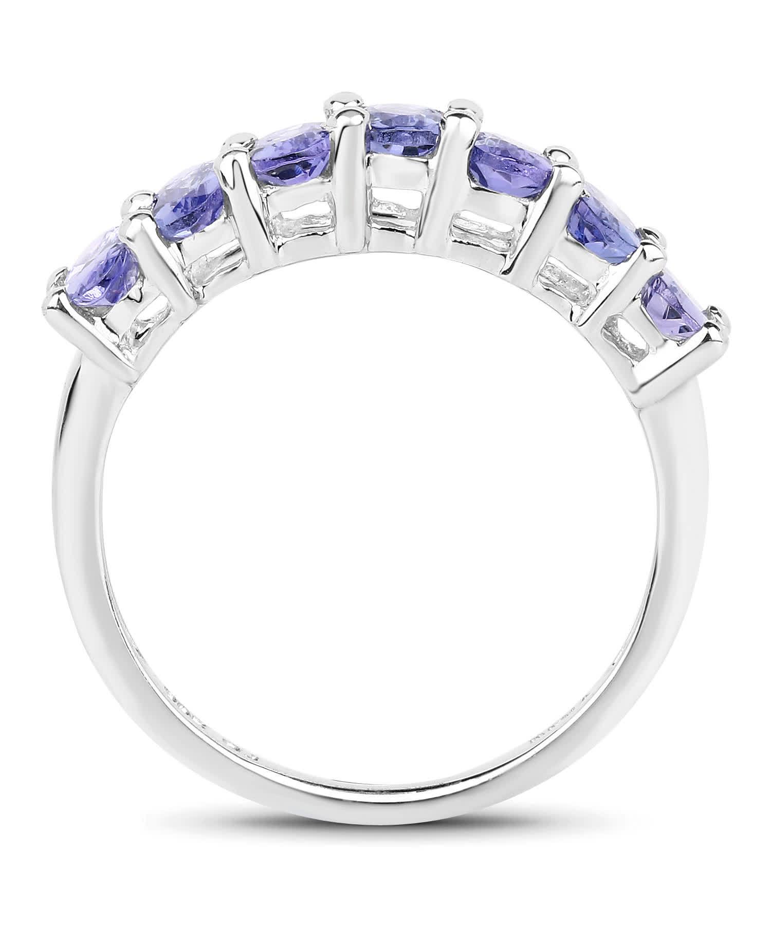 1.75ctw Natural Tanzanite Rhodium Plated 925 Sterling Silver Right Hand Ring View 2