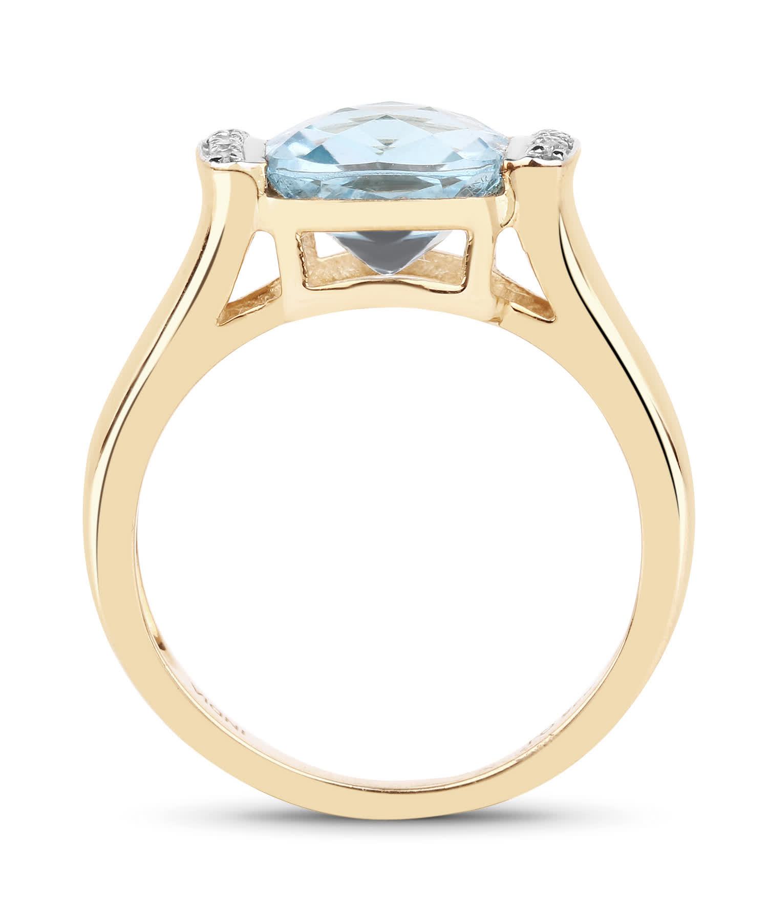 3.62ctw Natural Sky Blue Topaz 14k Gold Plated 925 Sterling Silver Right Hand Ring View 2
