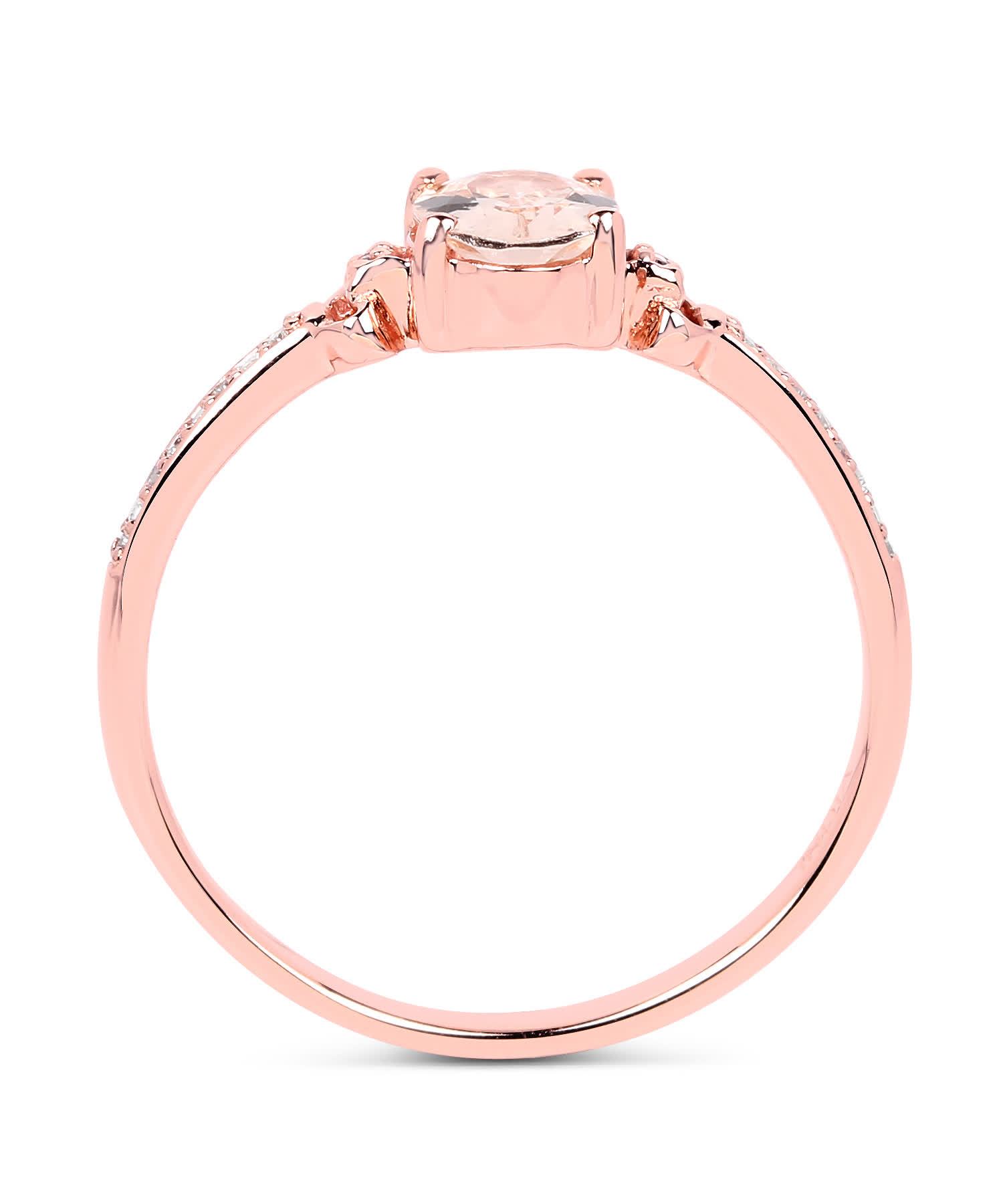0.75ctw Natural Pink Morganite and Diamond 14k Gold Ring View 2