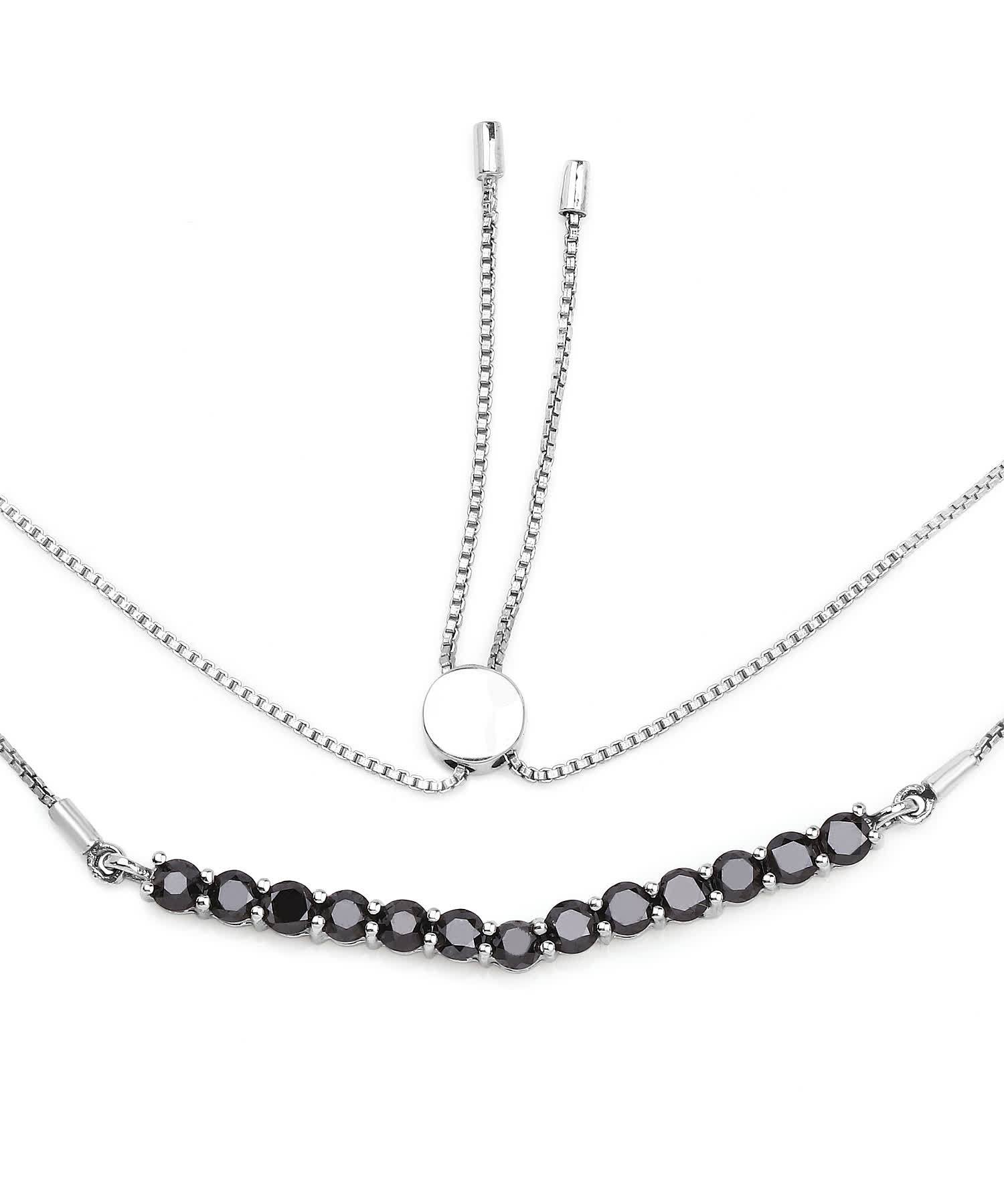 2.28ctw Black Diamond Rhodium Plated 925 Sterling Silver Necklace View 1