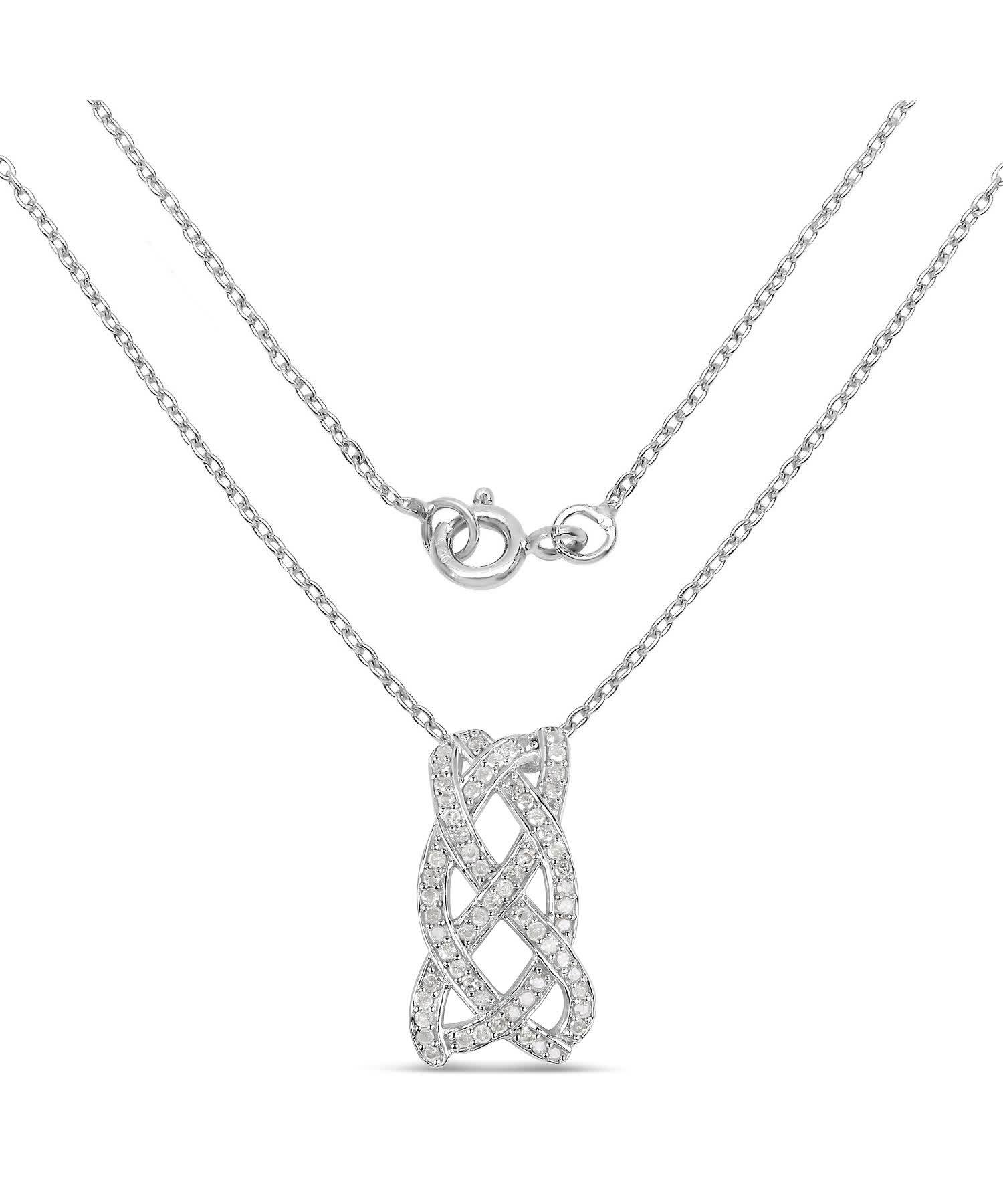 0.54ctw Icy Diamond Rhodium Plated 925 Sterling Silver Pendant With Chain View 2