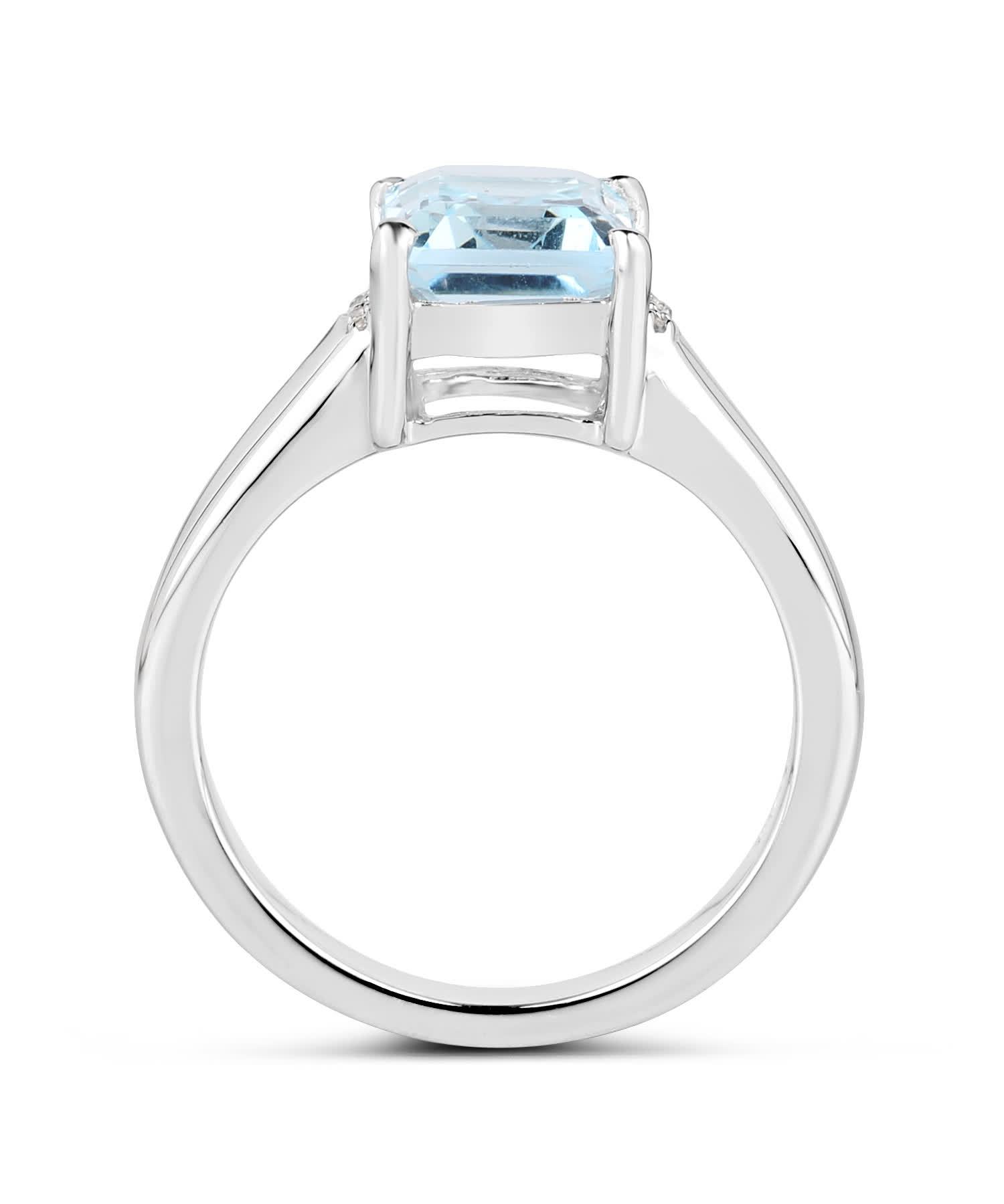 2.64ctw Natural Sky Blue Topaz Rhodium Plated 925 Sterling Silver Right Hand Ring View 2