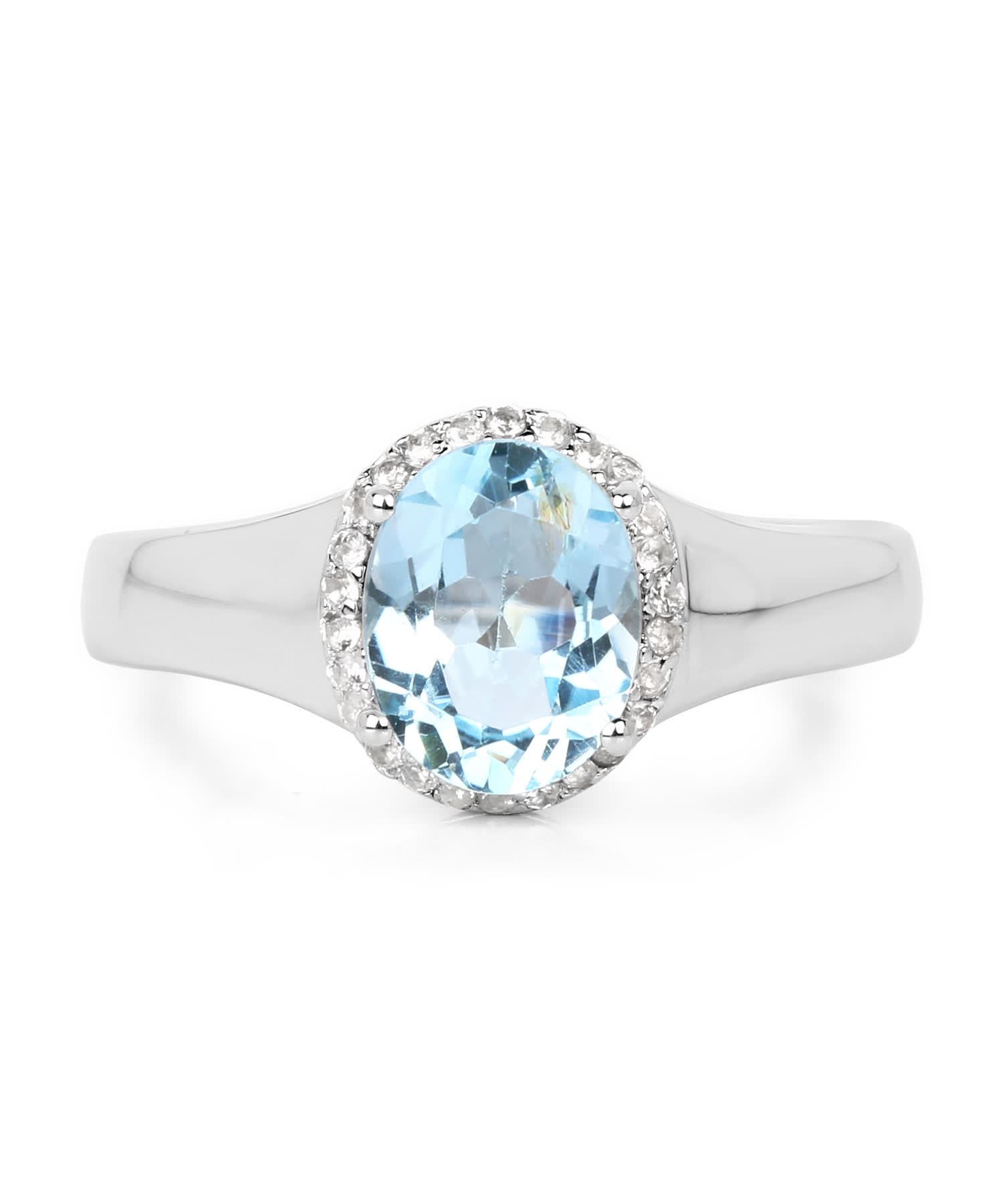 2.63ctw Natural Sky Blue Topaz Rhodium Plated 925 Sterling Silver Ring View 3