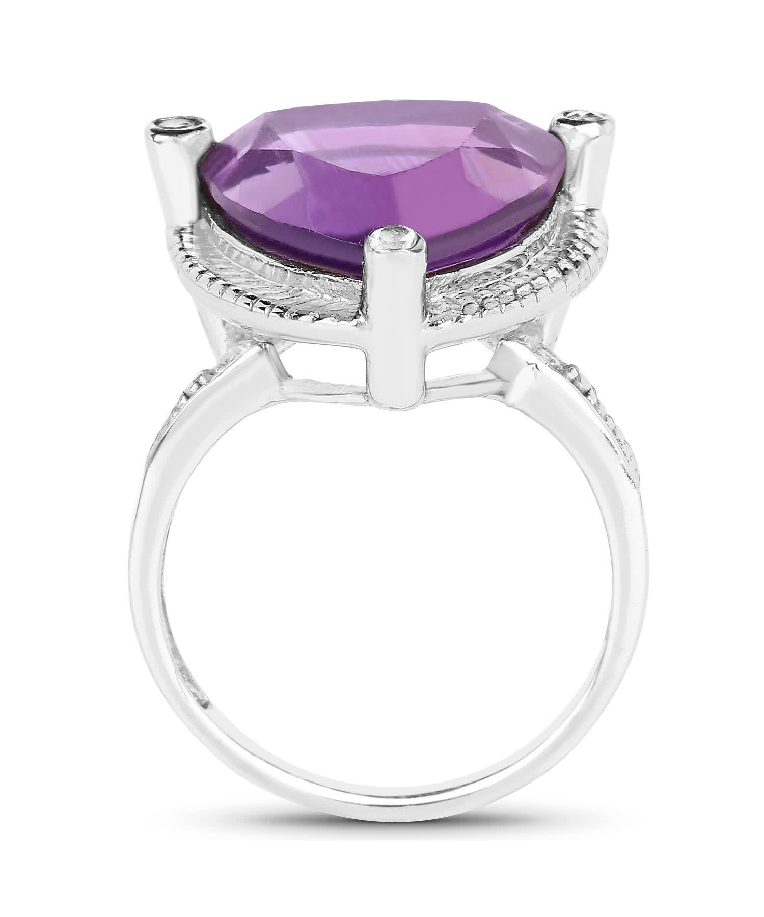 8.30ctw Natural Amethyst and Topaz Triangle Cocktail Ring View 2