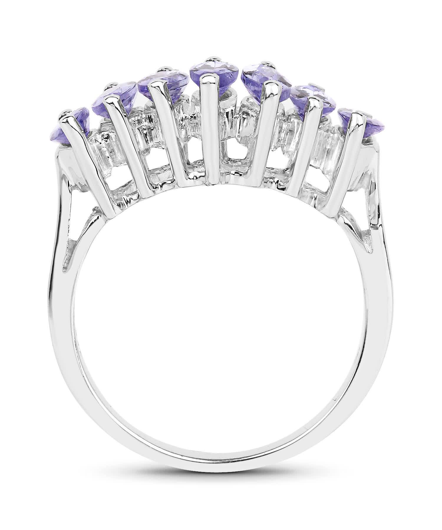 1.68ctw Natural Tanzanite Rhodium Plated 925 Sterling Silver Marquise Right Hand Ring View 2