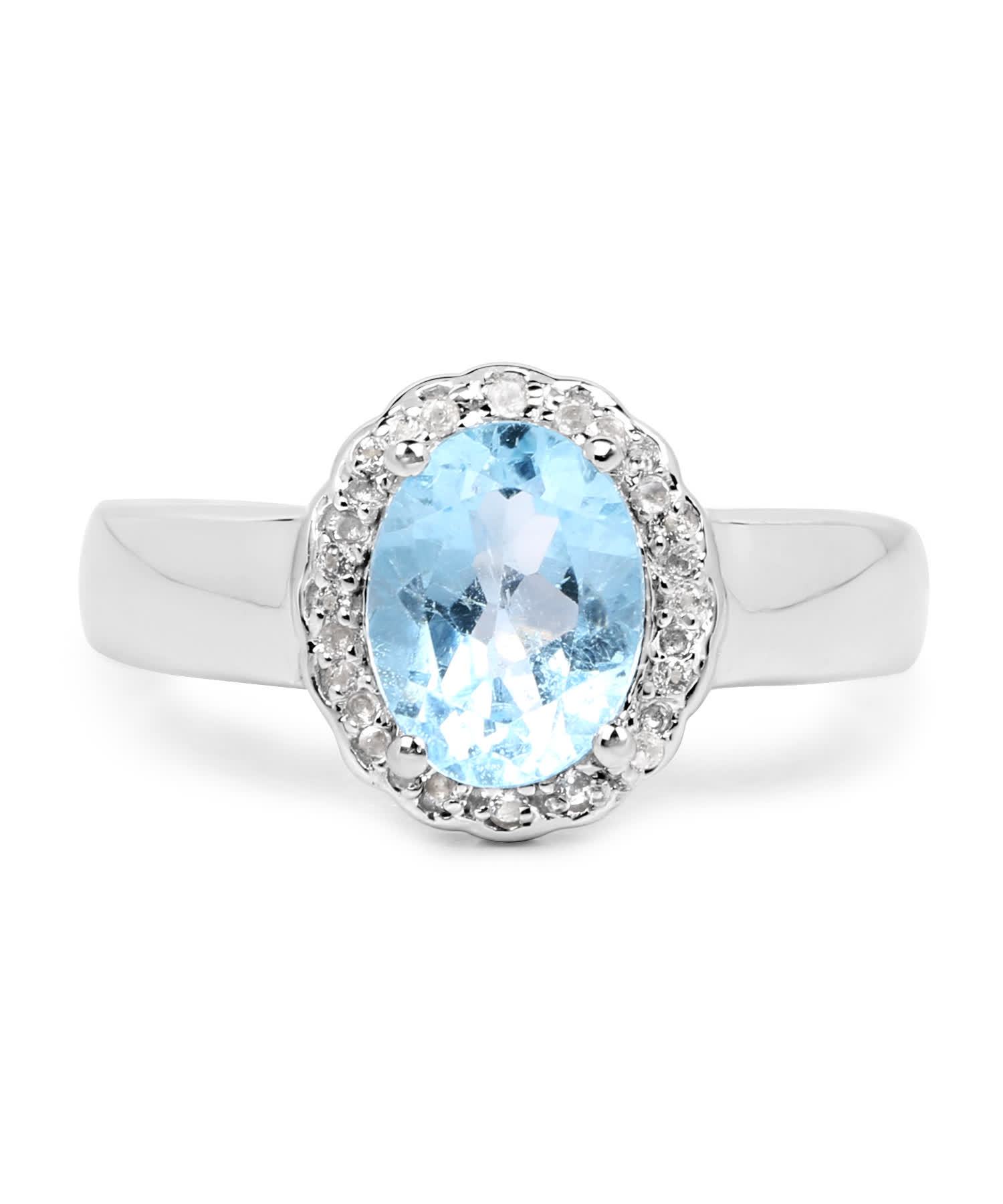 2.58ctw Natural Sky Blue Topaz Rhodium Plated 925 Sterling Silver Ring View 3