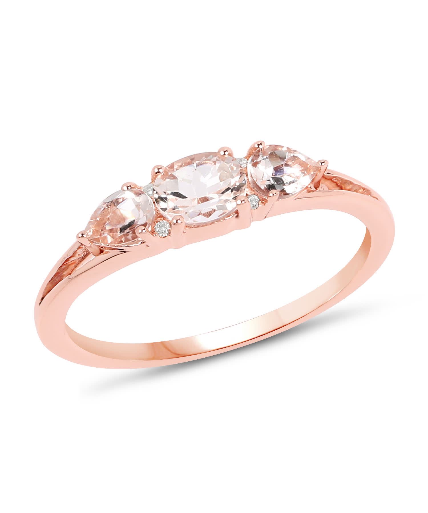 0.52ctw Natural Light Pink Morganite and Diamond 14k Gold Right Hand Ring View 1