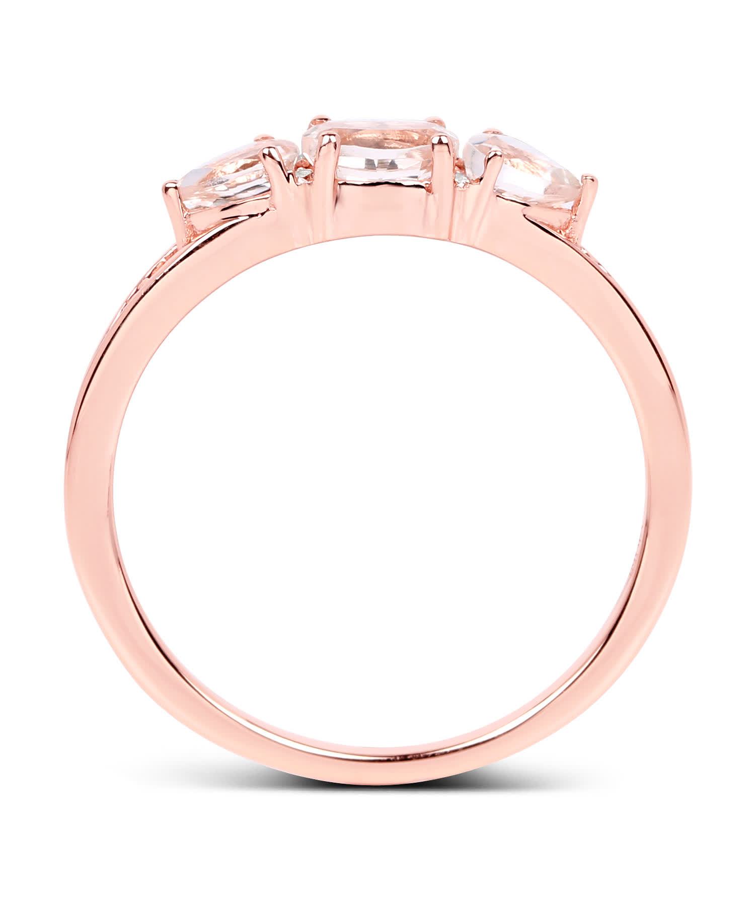 0.52ctw Natural Light Pink Morganite and Diamond 14k Gold Right Hand Ring View 2