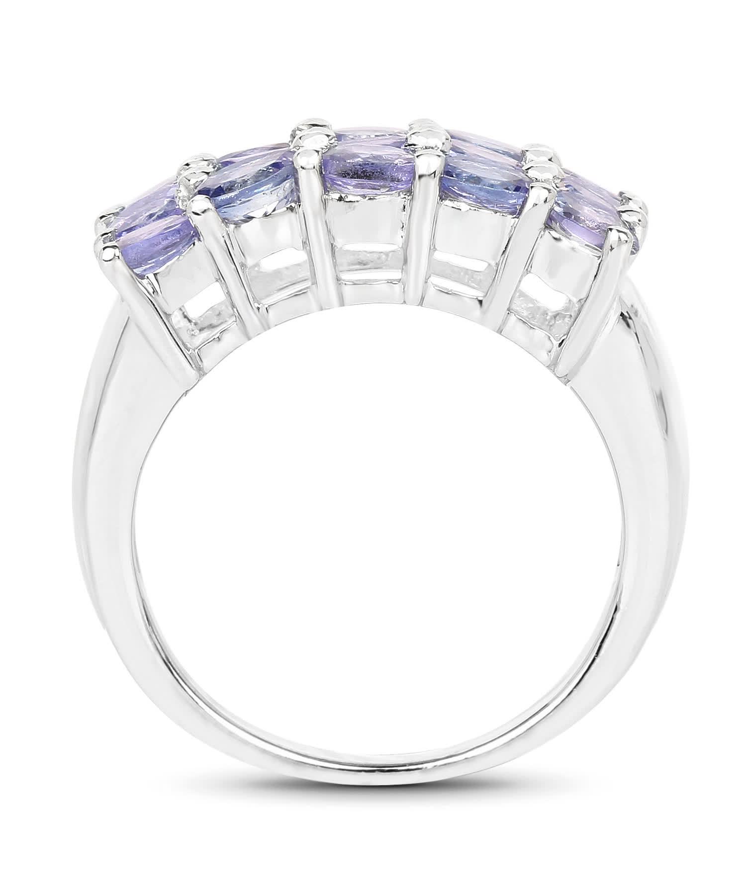 2.55ctw Natural Tanzanite Rhodium Plated 925 Sterling Silver Ring View 2