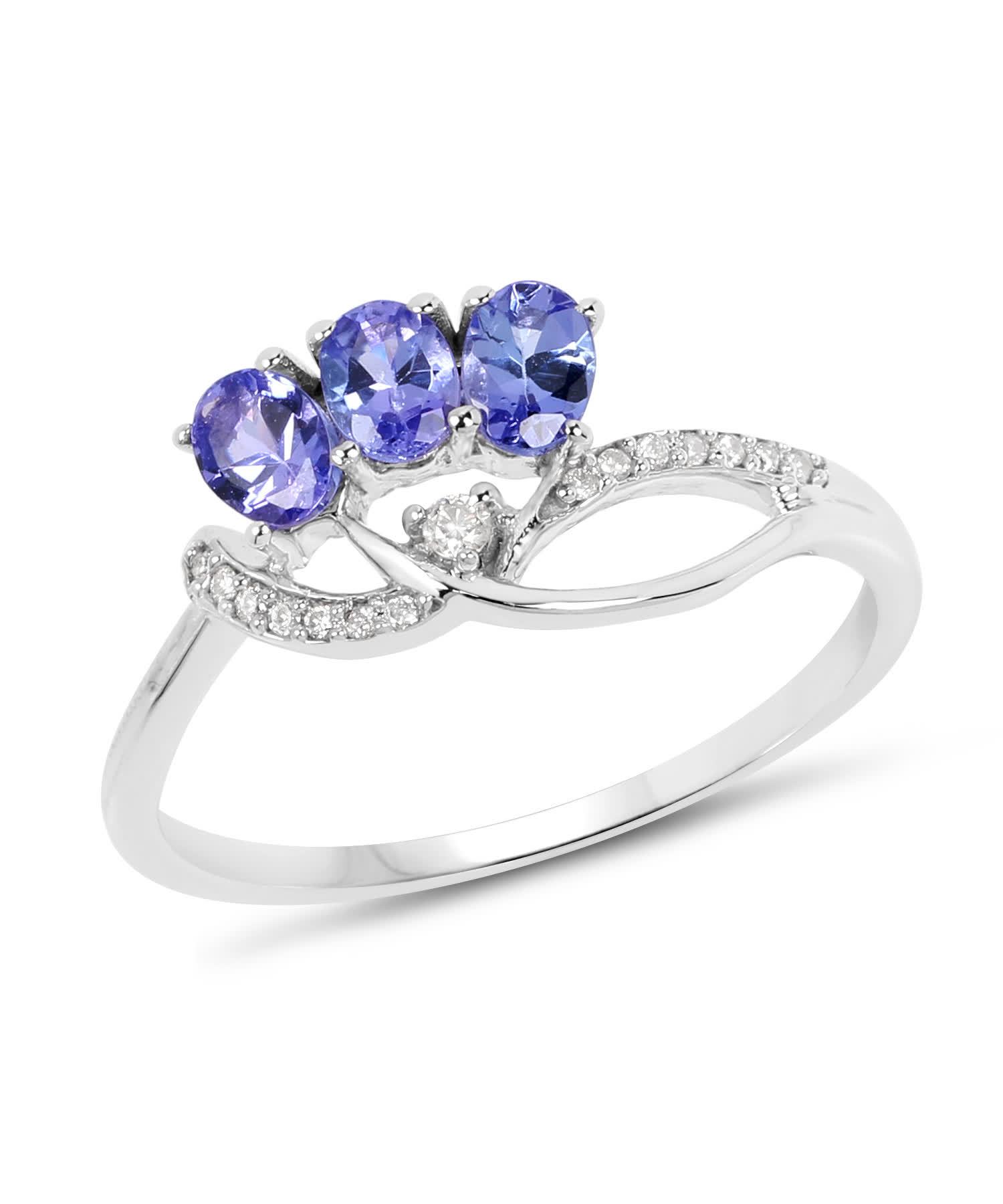 0.57ctw Natural Fine Tanzanite and Diamond 14k Gold Right Hand Ring View 1