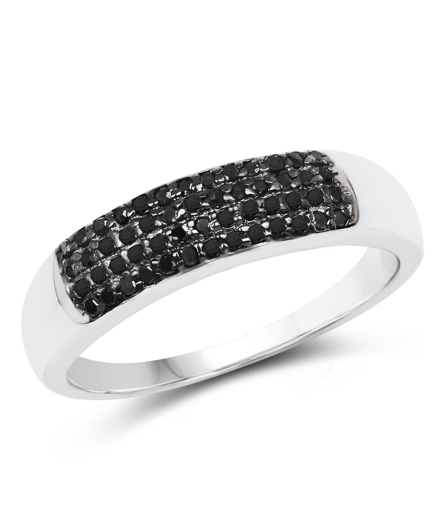 Black Diamond Rhodium Plated 925 Sterling Silver Band View 1
