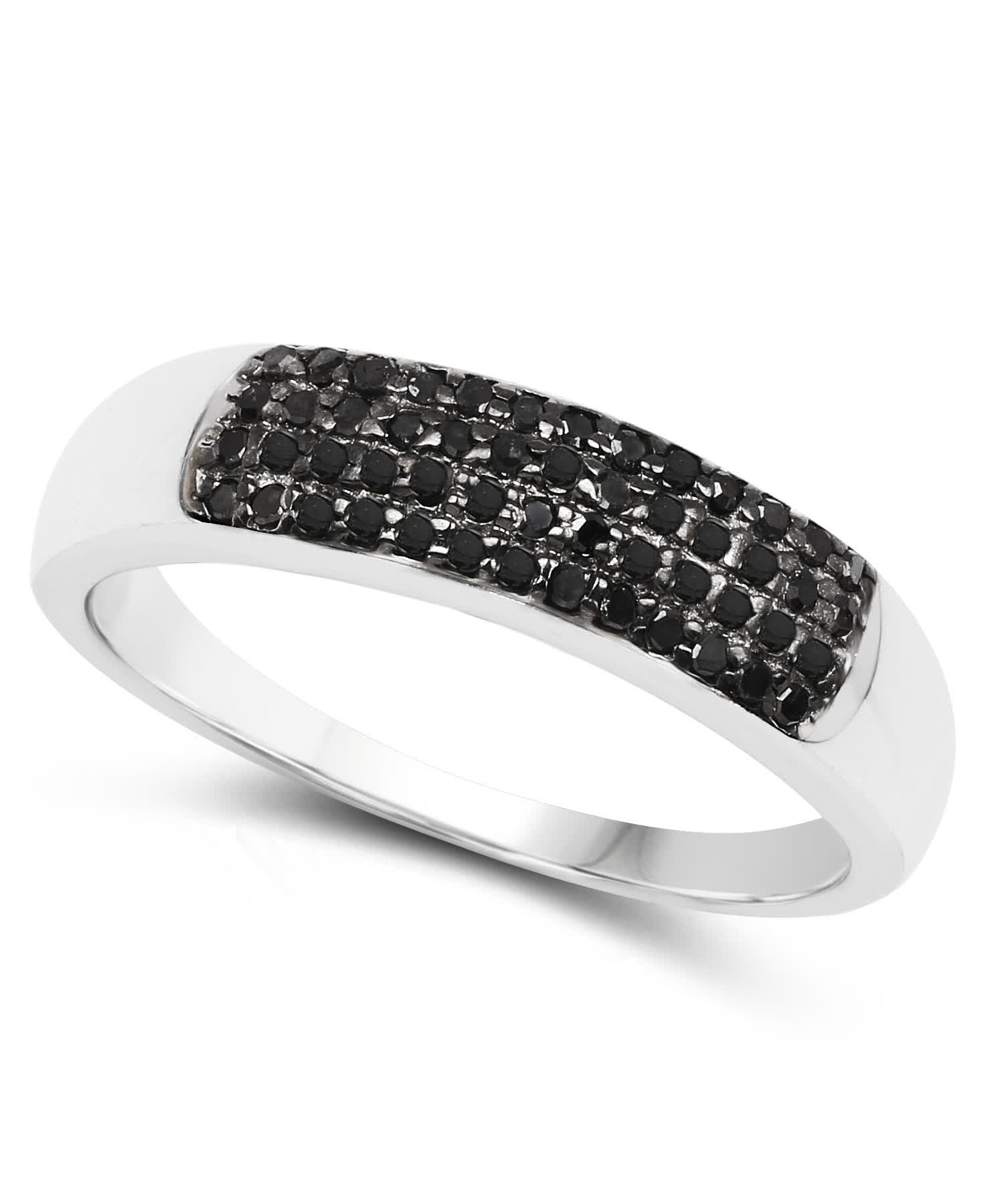 Black Diamond Rhodium Plated 925 Sterling Silver Band View 2