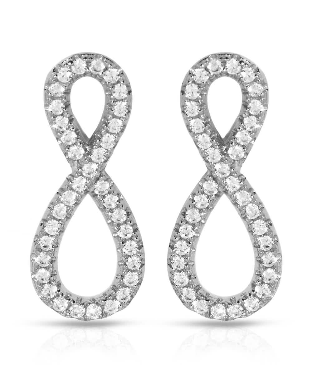 McCarney & J Cubic Zirconia Rhodium Plated 925 Sterling Silver Infinity Earrings View 1