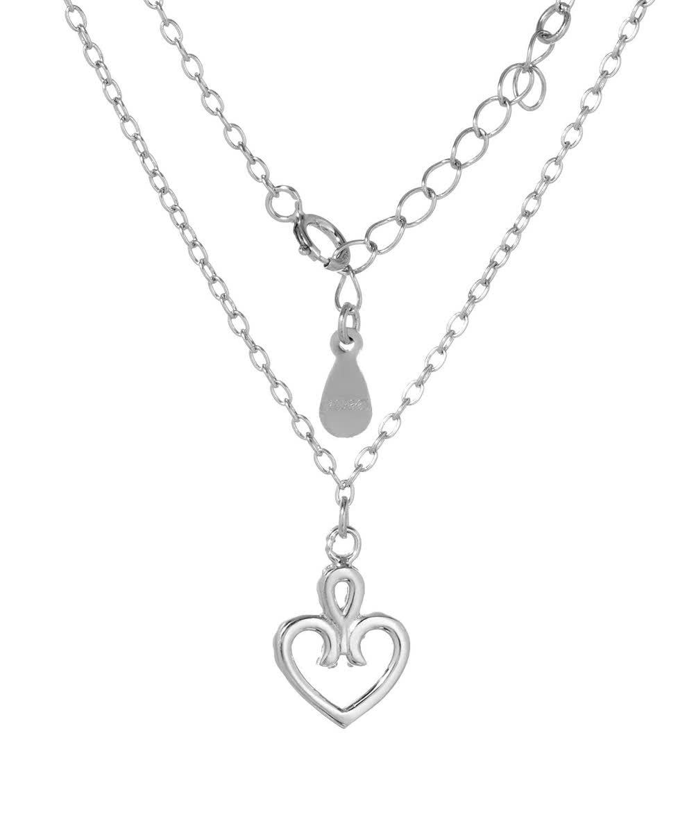 McCarney & J Brilliant Cut Cubic Zirconia Rhodium Plated 925 Sterling Silver Heart Pendant With Chain View 2