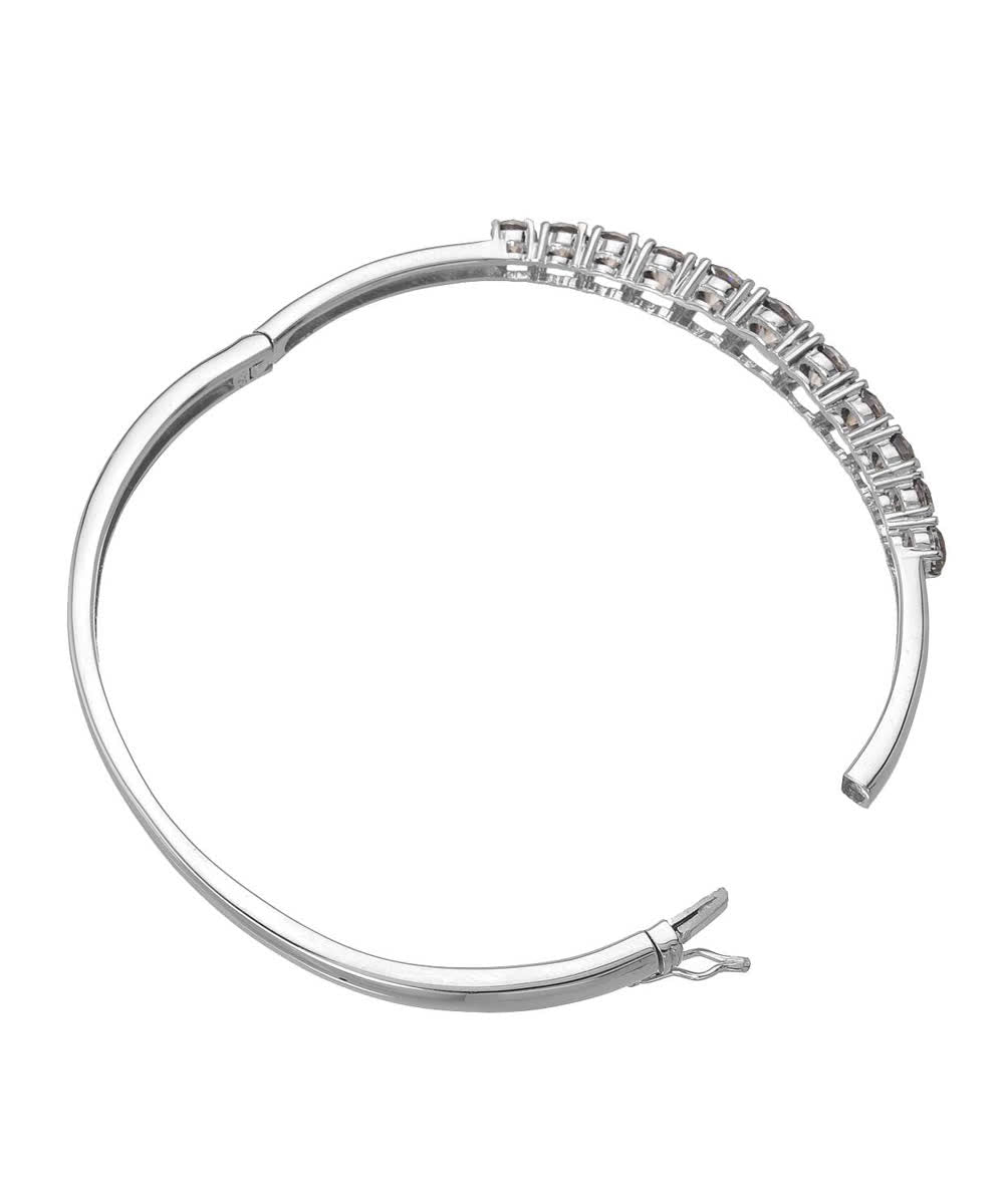 McCarney & J Chocolate Cubic Zirconia Rhodium Plated 925 Sterling Silver Bangle Bracelet View 2