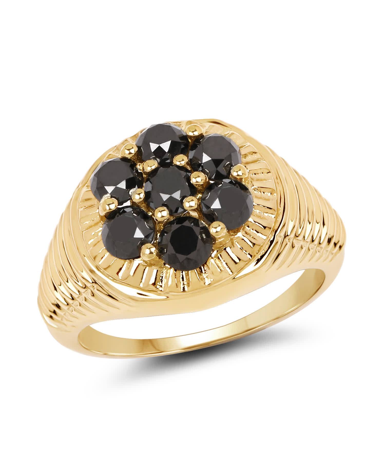 1.40ctw Black Diamond 14k Gold Plated 925 Sterling Silver Ring View 1