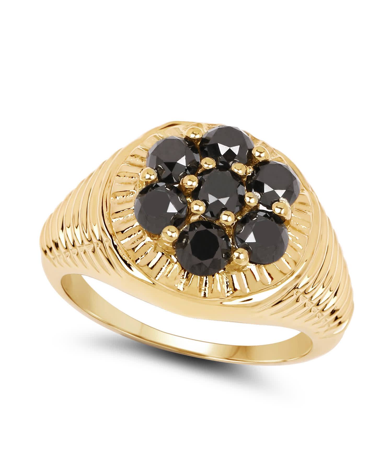 1.40ctw Black Diamond 14k Gold Plated 925 Sterling Silver Ring View 2