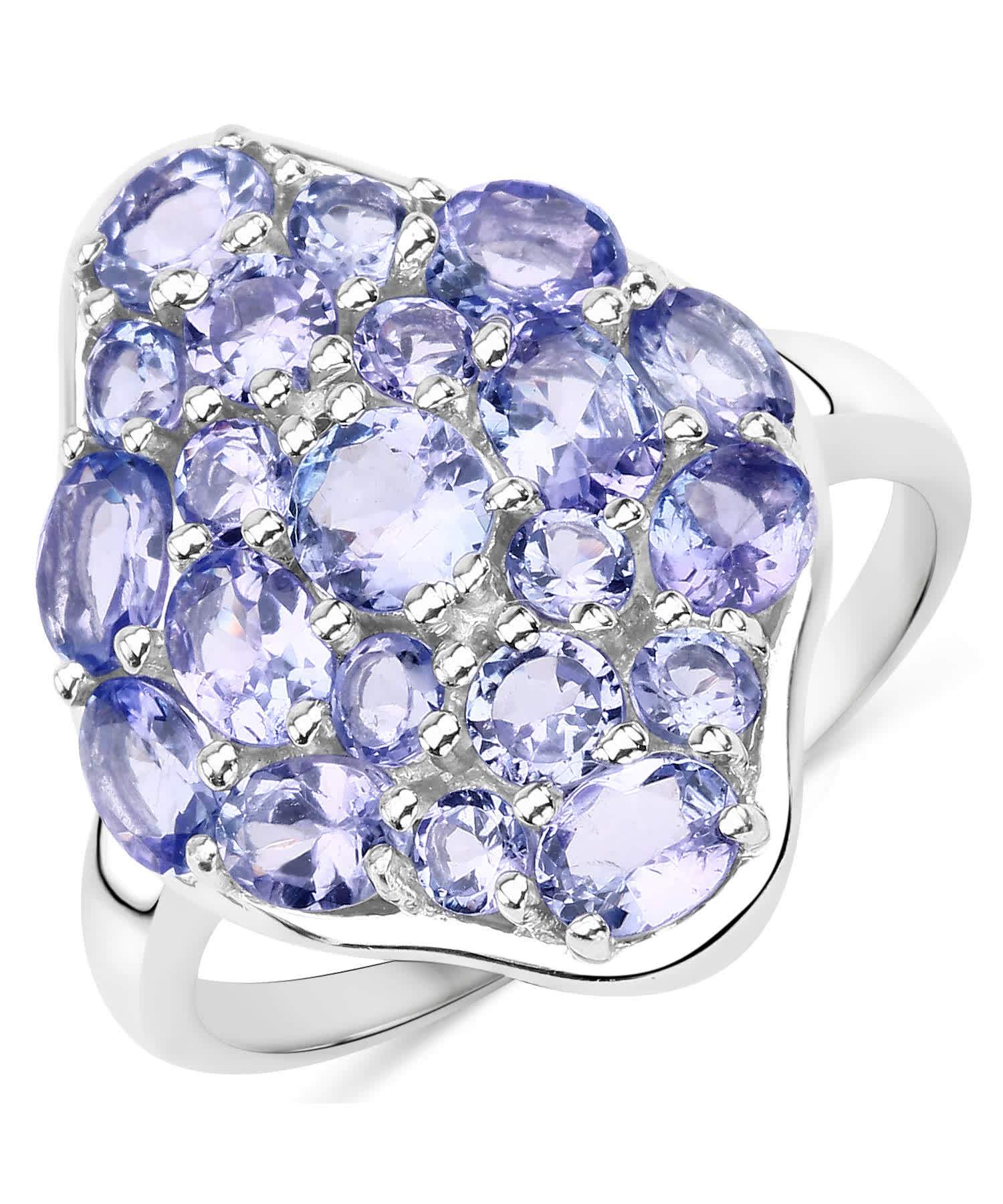 2.69ctw Natural Tanzanite Rhodium Plated 925 Sterling Silver Right Hand Ring View 1