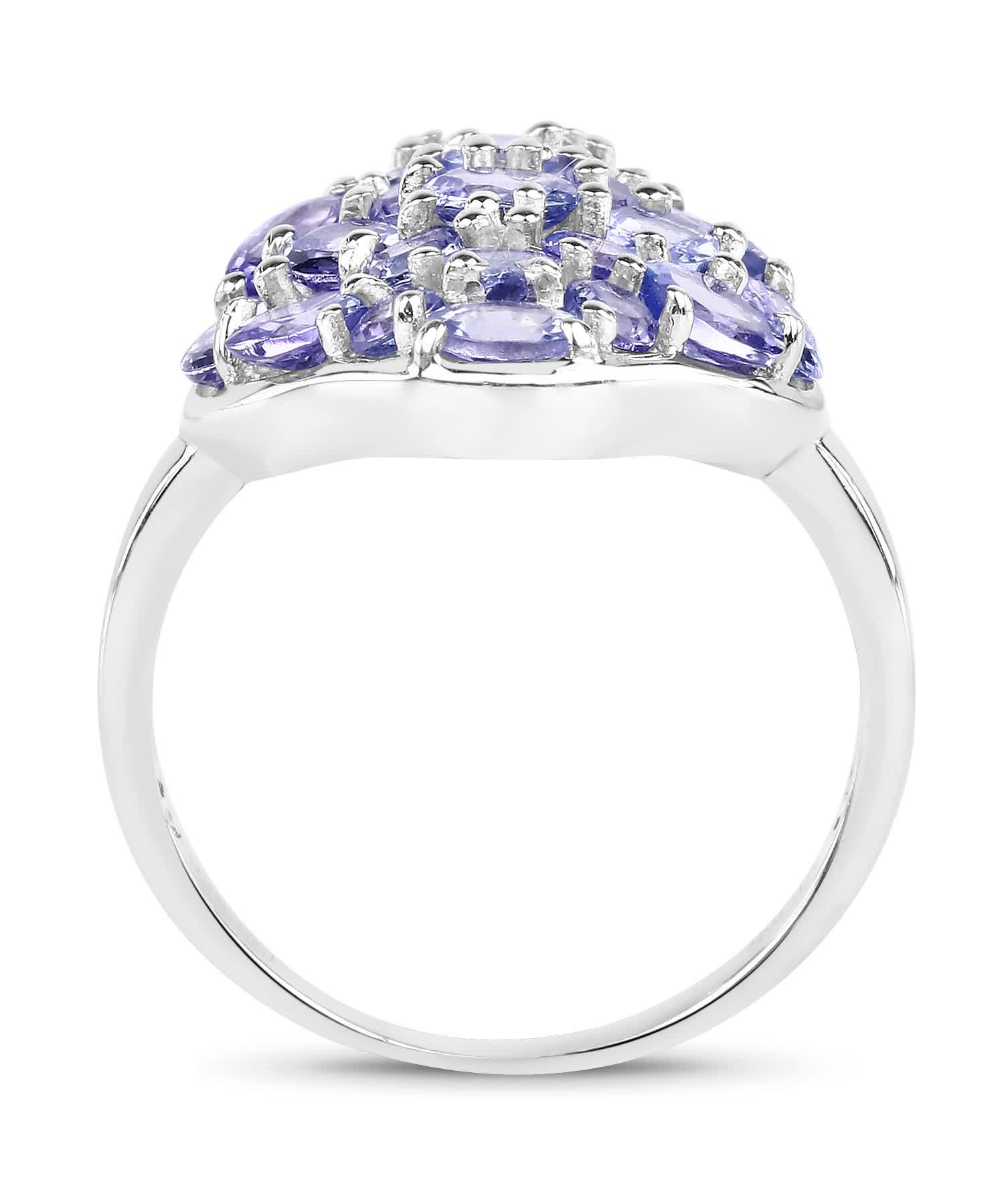 2.69ctw Natural Tanzanite Rhodium Plated 925 Sterling Silver Right Hand Ring View 2