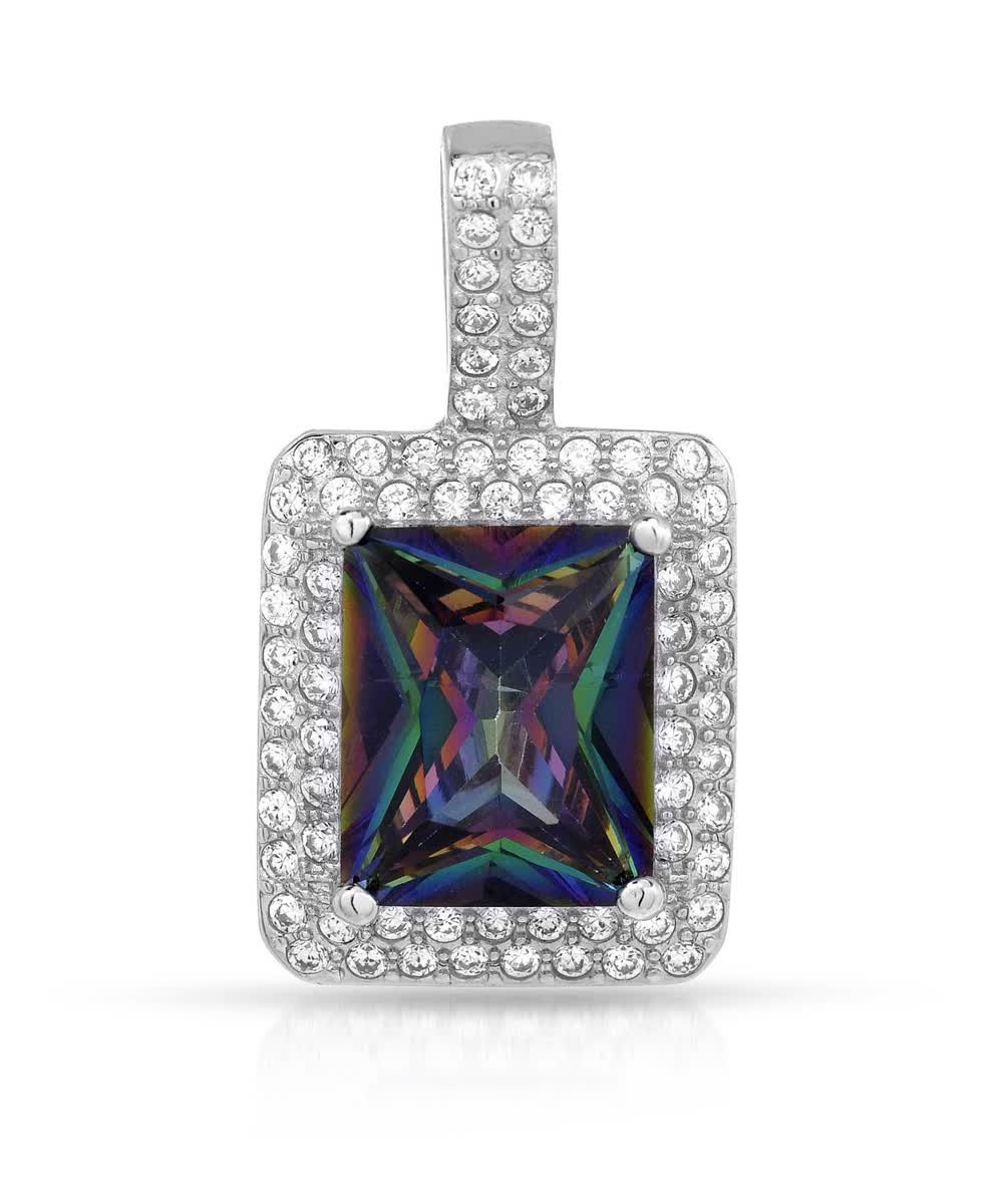 McCarney & J Mystic and Brilliant Cut Cubic Zirconia Rhodium Plated 925 Sterling Silver Pendant (chain not included) View 1