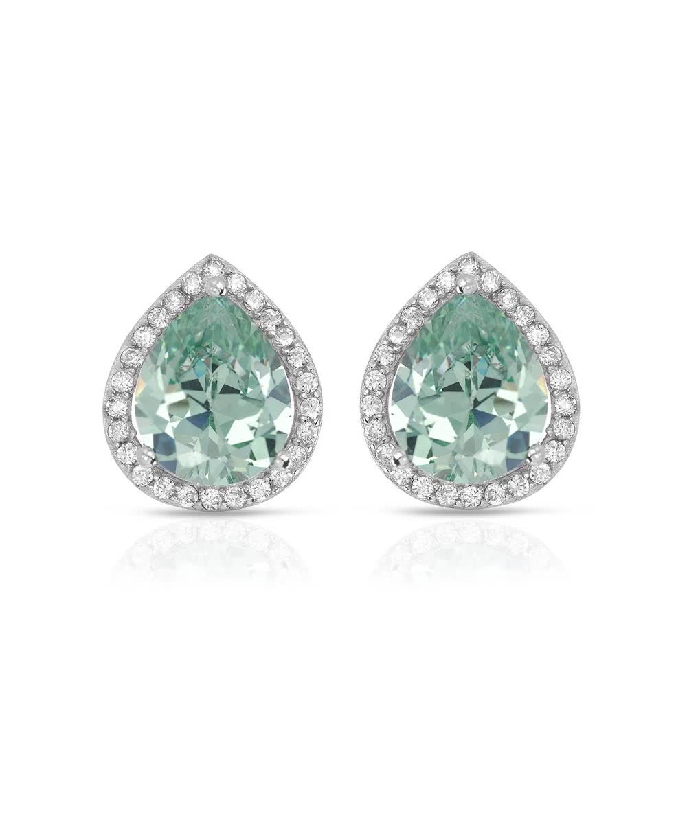 McCarney & J Brilliant Cut Cubic Zirconia Rhodium Plated 925 Sterling Silver Cocktail Earrings View 1