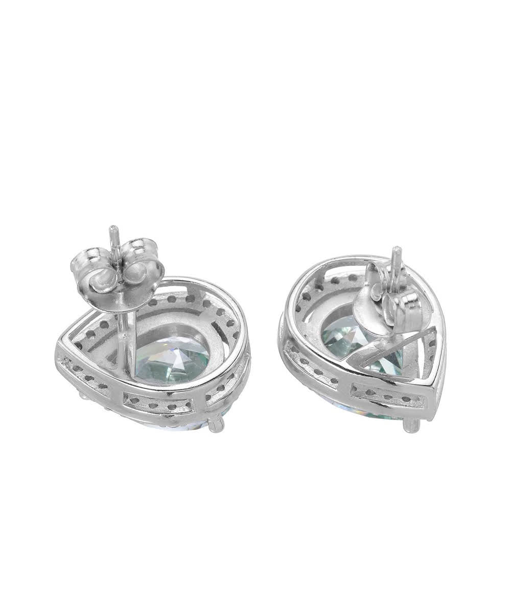 McCarney & J Brilliant Cut Cubic Zirconia Rhodium Plated 925 Sterling Silver Cocktail Earrings View 2