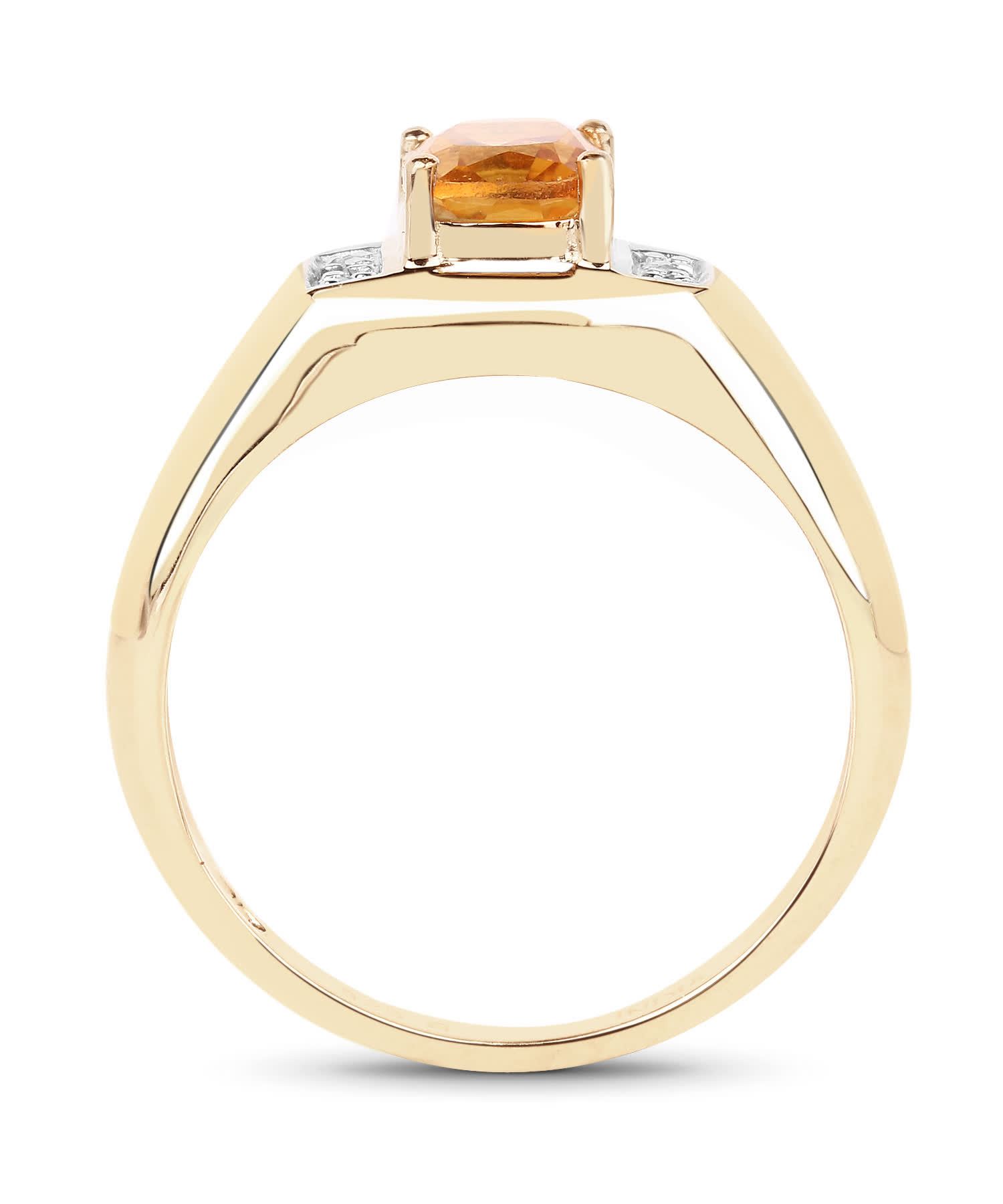 1.36ctw Natural Honey Citrine and Topaz 14k Gold Plated 925 Sterling Silver Ring View 2