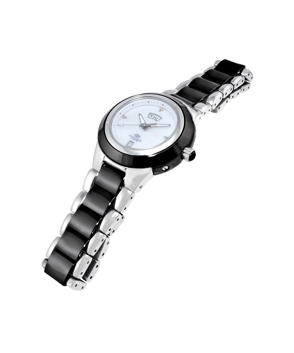 Oniss Model On-435-L/Bk Watch With Diamond - Swiss Quartz Movement View 2