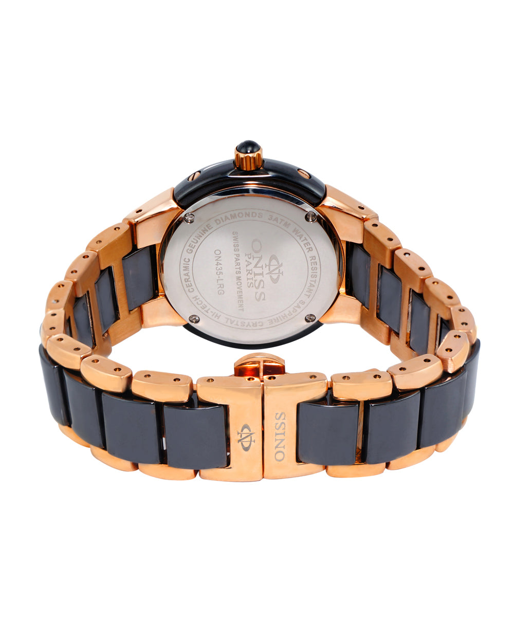 Oniss Model On435-Lrg/Bk Watch With Diamond - Swiss Quartz Movement View 3