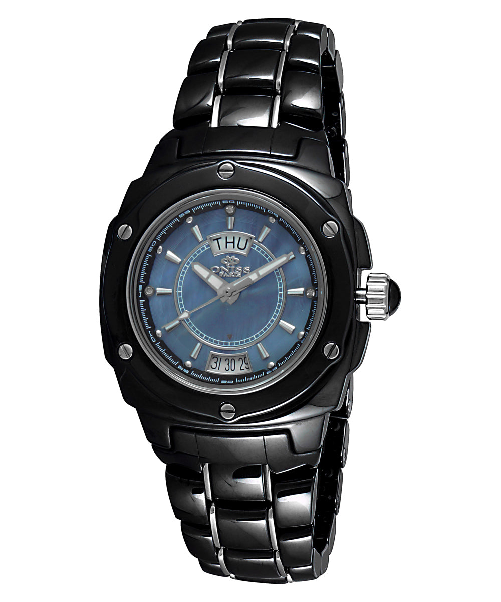 Oniss Model On436-L/Bk Watch With Diamond - Swiss Quartz Movement View 1