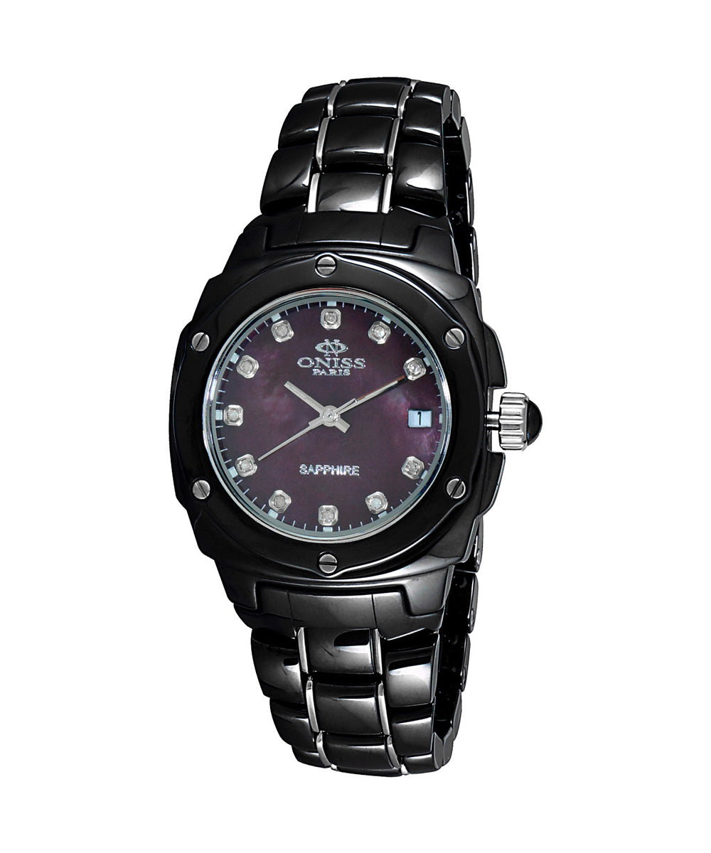 Oniss Model On436-L/Bk/601bn Watch With Diamond - Swiss Quartz Movement View 1