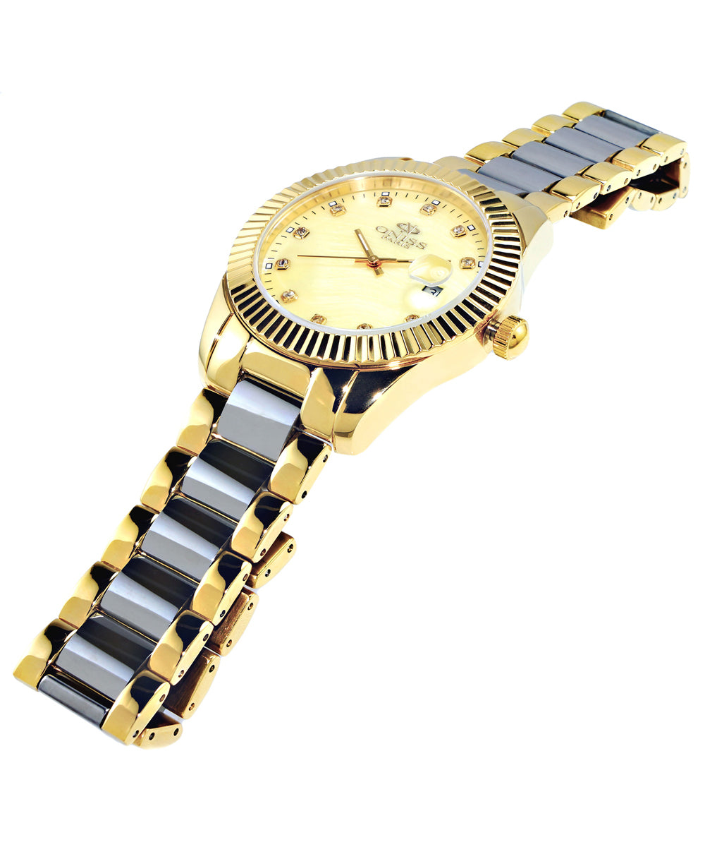 Oniss Model On6019-Lg Watch 0.12ctw With Sapphire - Swiss Quartz Movement View 2
