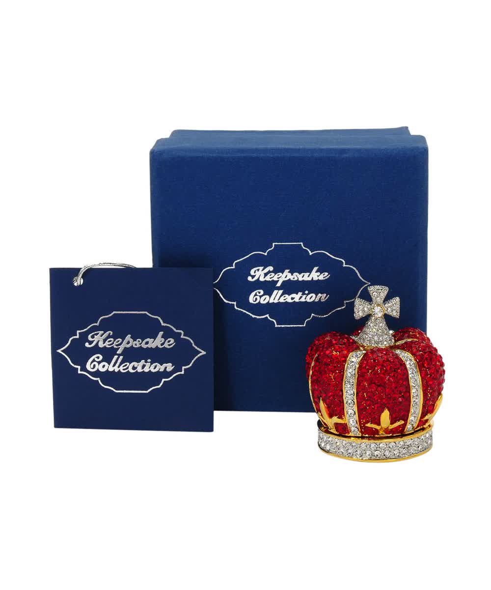 Dazzlers Multi-Color Crystal & Enamel Crown Collectible Jewelry Box View 2