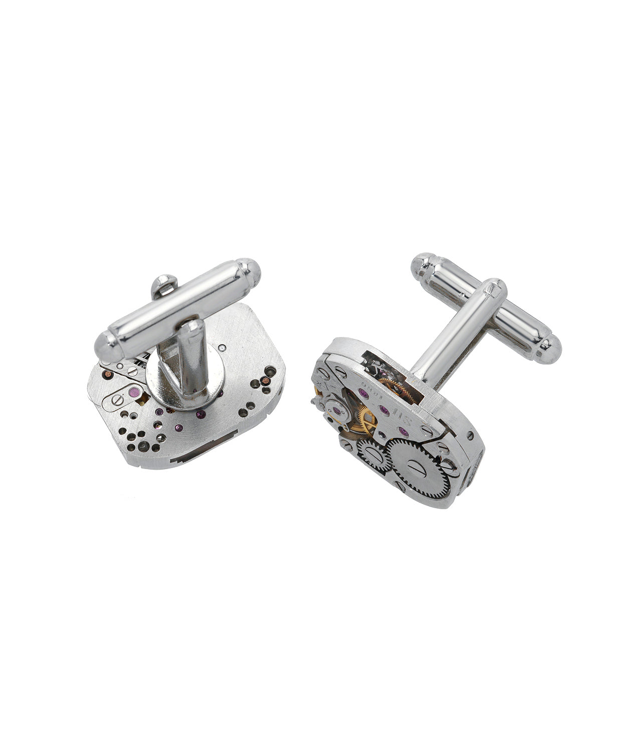 Cuff n' Style Timeless Collection Cuff Links Made with Real Watch Movement View 2