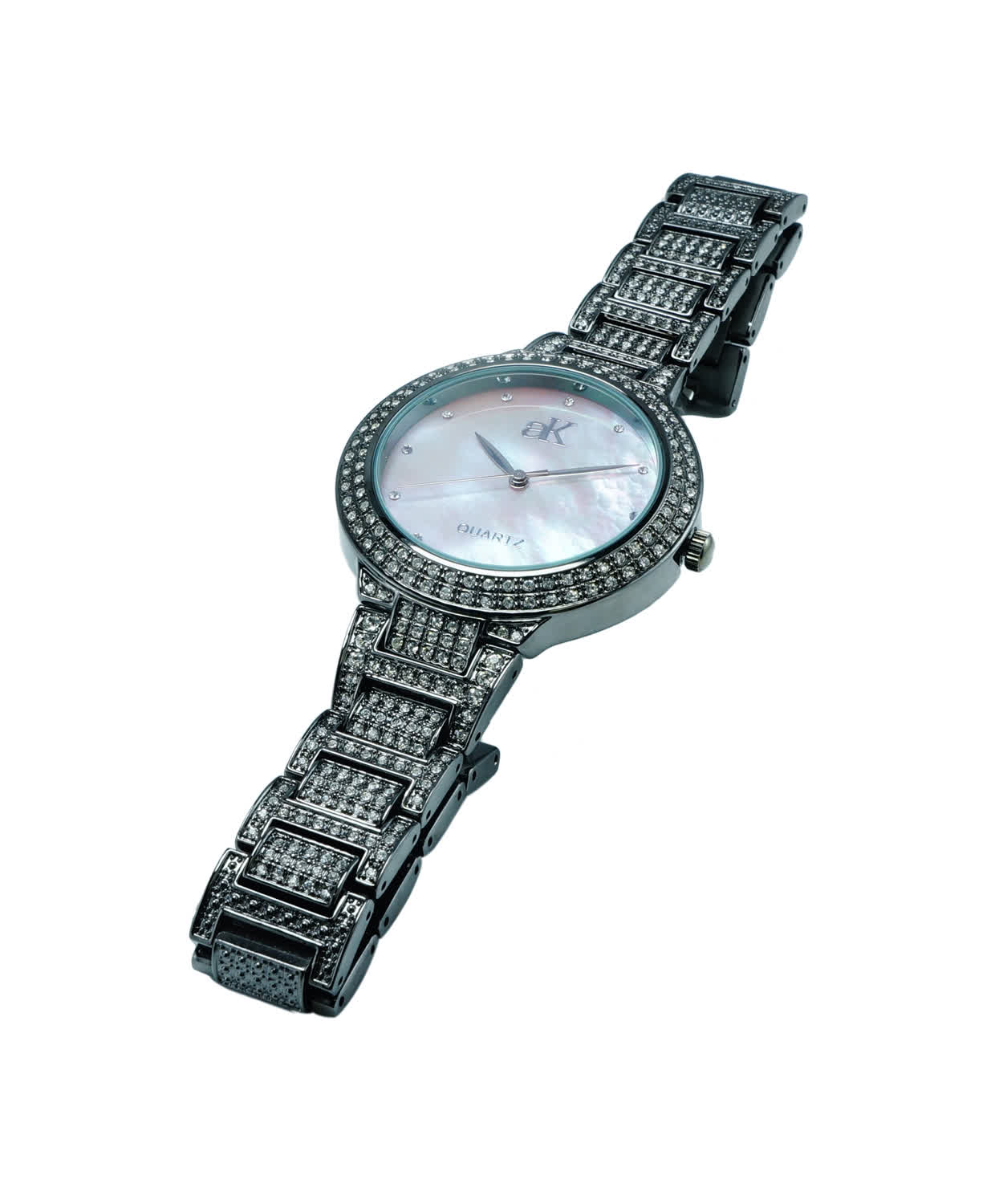 Adee Kaye Perlas Collection Model Ak23-Lipb/Cr Watch With White Austrian Crystal - Japanese Quartz Movement View 2