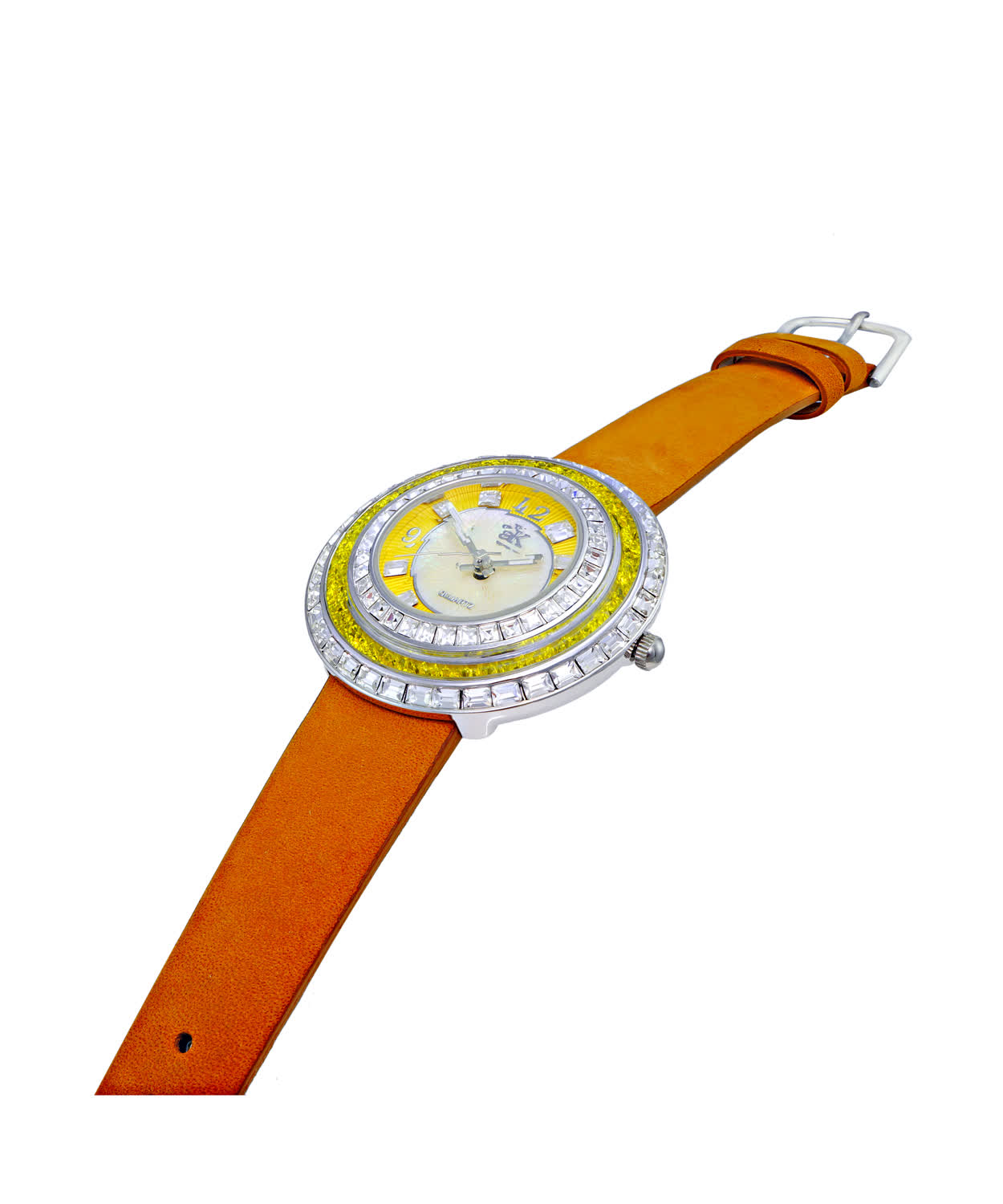 Adee Kaye Exotic Collection Model Ak9707-Lyw Watch With Multi-Color Austrian Crystal - Japanese Quartz Movement View 2