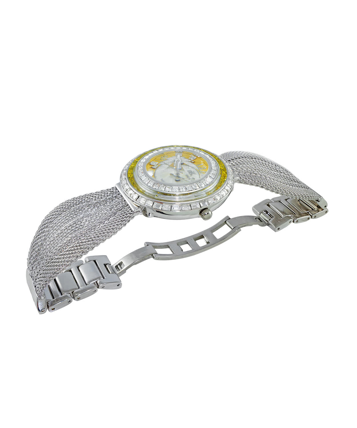 Adee Kaye Model Ak9707-Lyw-Mesh Watch With Multi-Color Austrian Crystal - Japanese Quartz Movement View 2