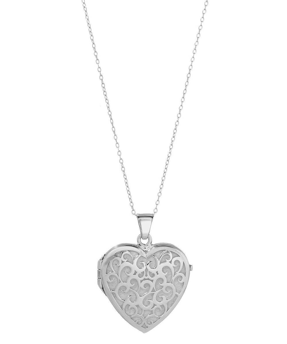 Patterns Of Love Collection Silver Heart Locket Pendant With Chain ...