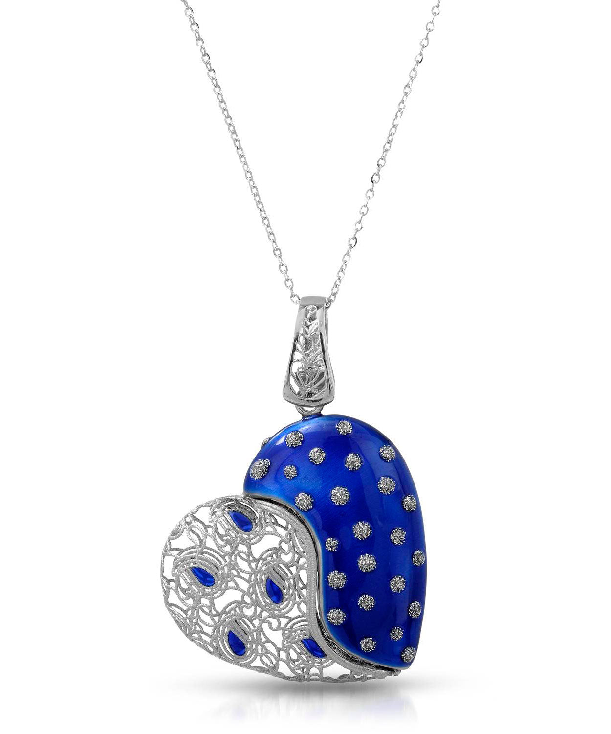 Patterns of Love Collection 14k Gold & Enamel Heart Pendant With Chain - Made in Italy View 1