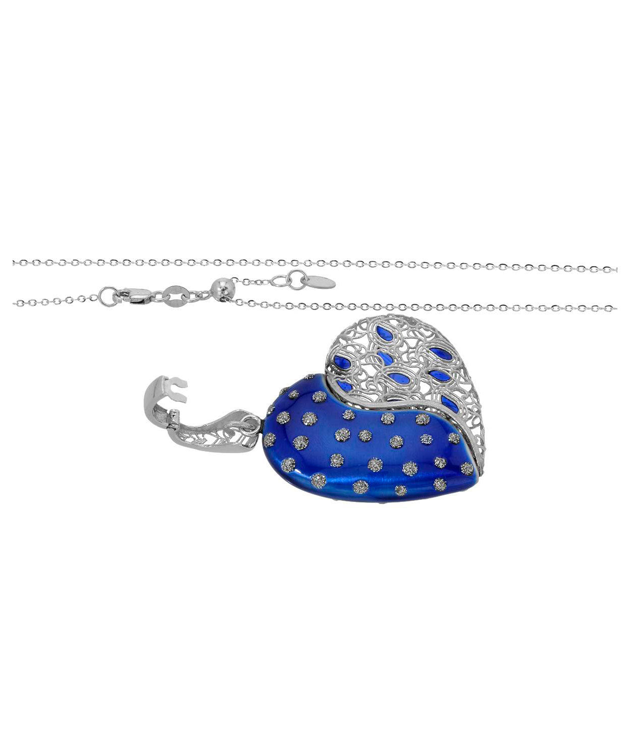 Patterns of Love Collection 14k Gold & Enamel Heart Pendant With Chain - Made in Italy View 2