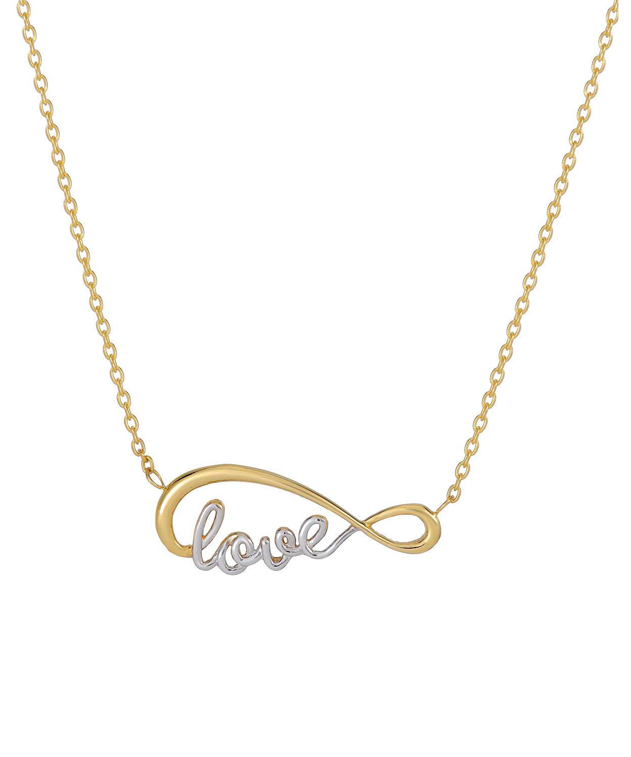 Love Story Collection 14k Two-Tone Gold "Infinity Love" Necklace - Made in Italy View 1