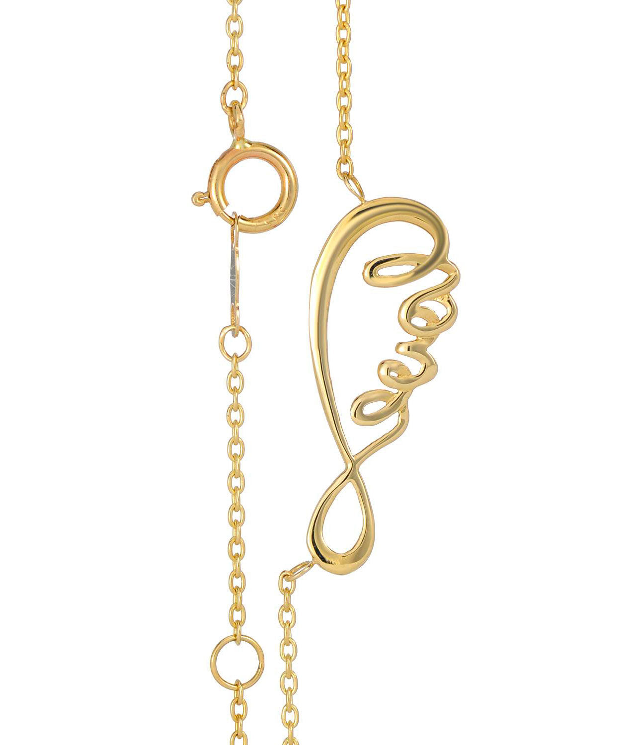 Love Story Collection 14k Two-Tone Gold "Infinity Love" Necklace - Made in Italy View 2