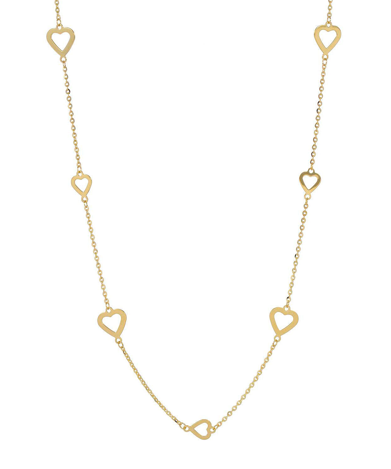 14k Gold Heart Necklace - Made in Italy View 1