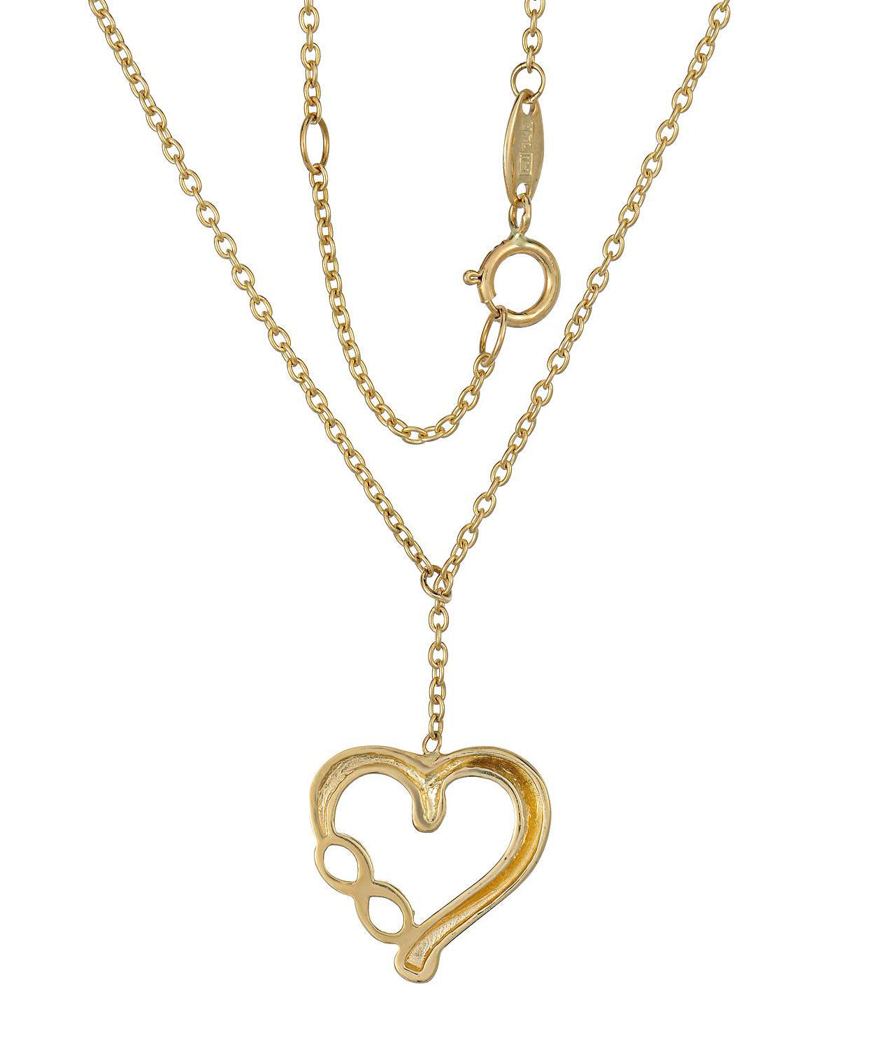 Love Story Collection 14k Gold Heart Necklace - Made in Italy View 2