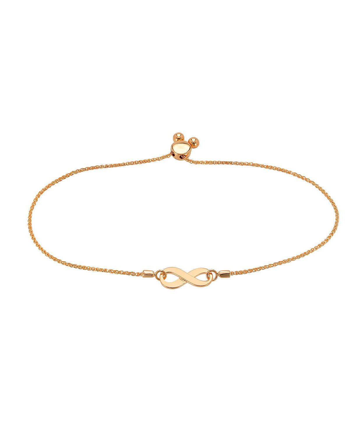 14k Gold Infinity Bolo Bracelet - Made in Italy View 2