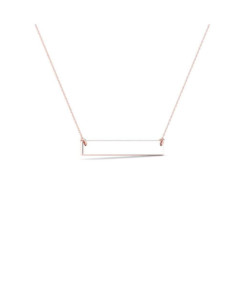Le Petit Collection Diamond 10k Rose Gold Star Bar Necklace View 3