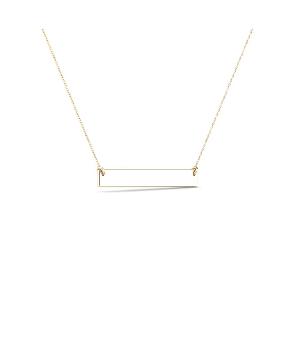 Le Petit Collection Diamond 10k Yellow Gold Star Bar Necklace View 3
