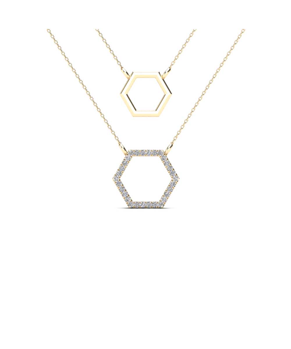 Le Petit Collection Diamond 10k Yellow Gold Dainty Necklace View 1
